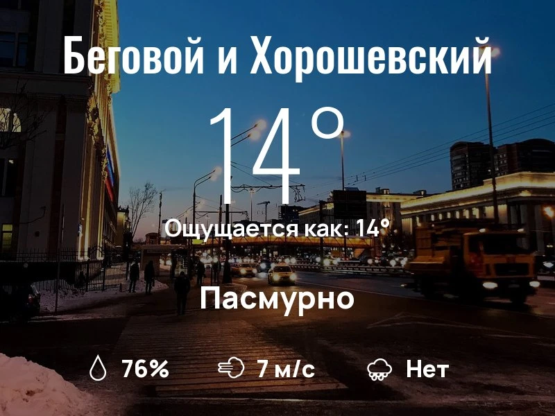 Что с погодой в Беговом и Хорошевском?