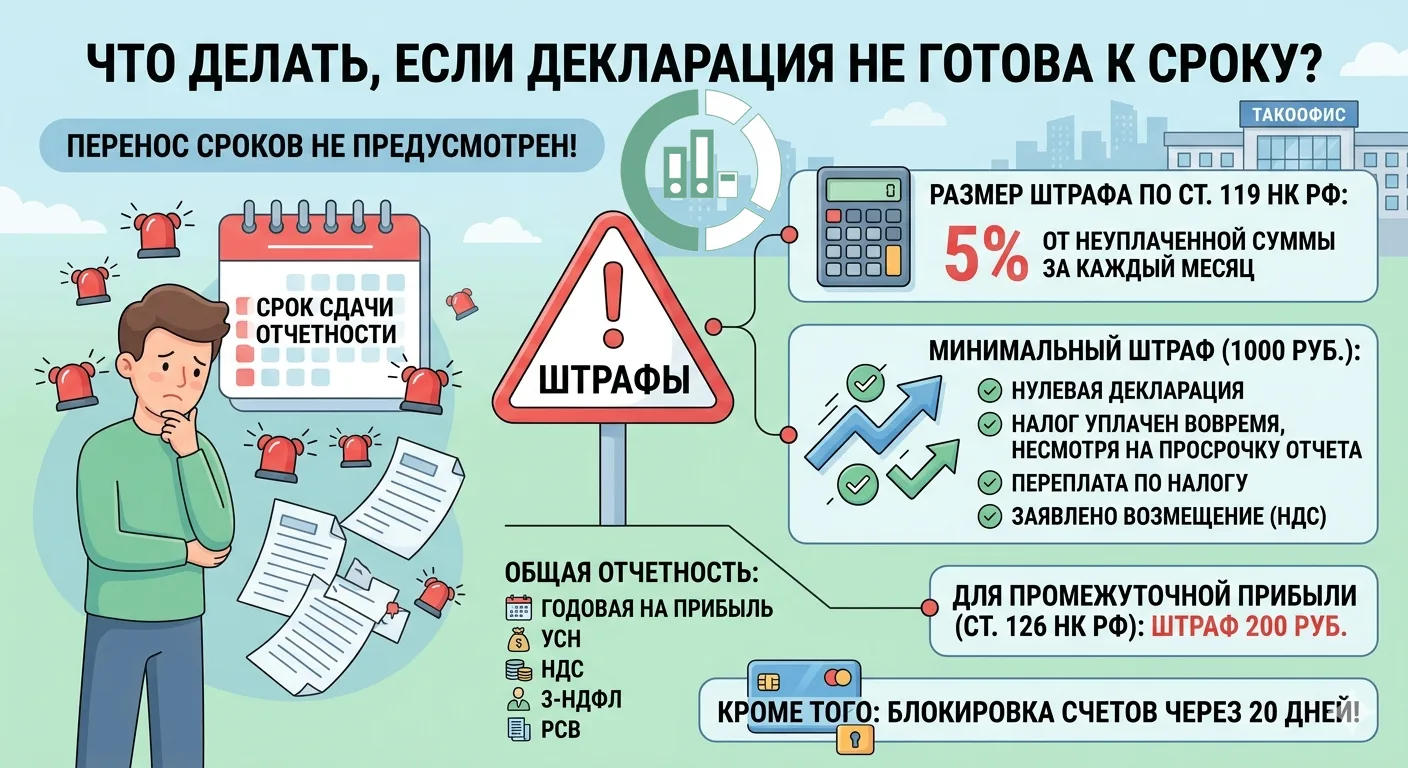 ⚡ Что делать, если не успеваете сдать налоговую отчетность в срок?