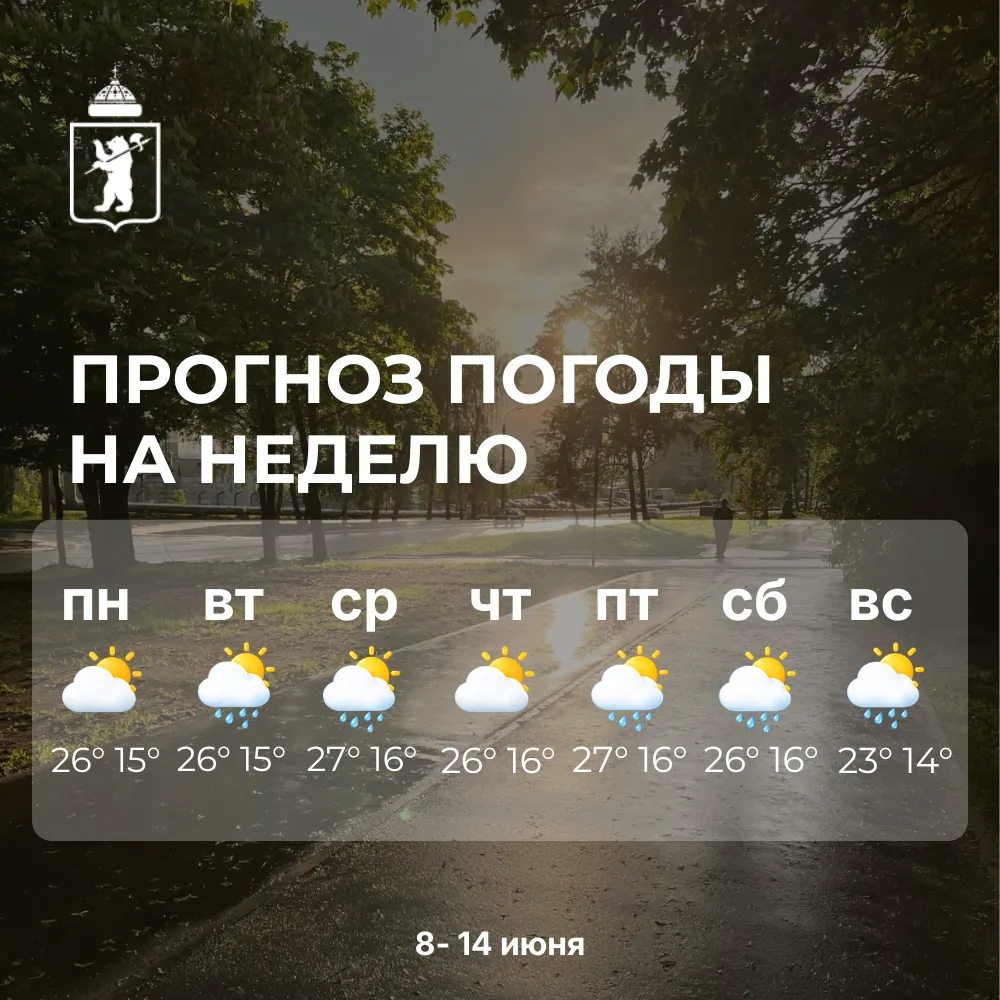 🌤 Новая неделя порадует теплой летней погодой