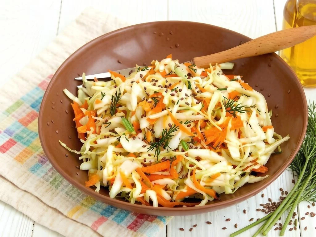 🥗 Витаминный салат с капустой и семенами льна
