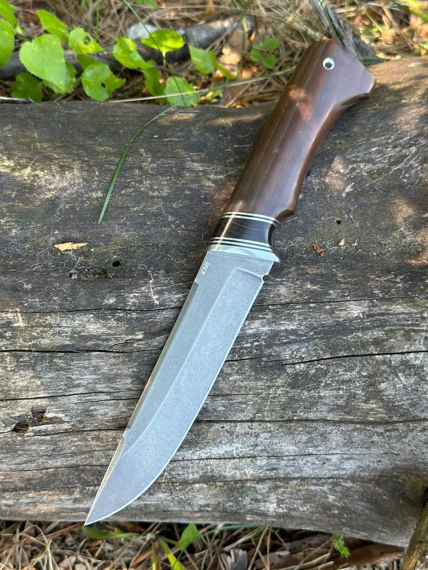 ⚔️ Охотничий нож "Гризли" из кованой стали К340  

▫️ Сталь обладает хорошим агрессивным резом и дол