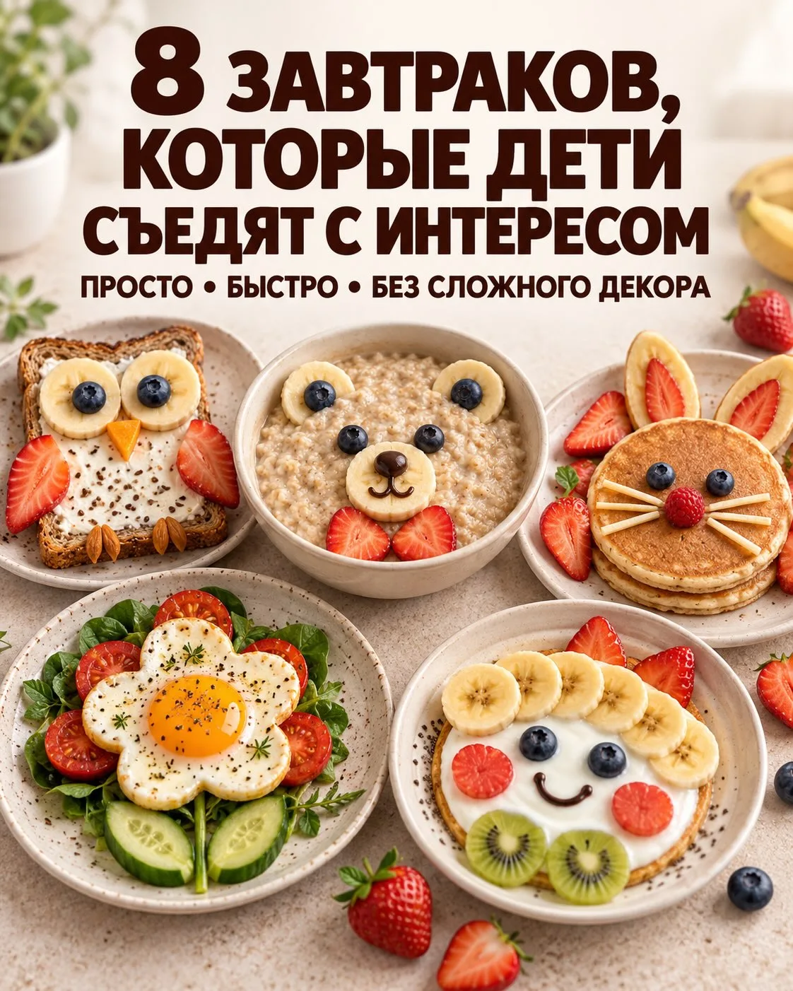 РЕБЁНОК НЕ ХОЧЕТ ЗАВТРАКАТЬ? ИНОГДА ДОСТАТОЧНО ПРОСТО ПО-ДРУГОМУ ПОЛОЖИТЬ ЕДУ НА ТАРЕЛК...