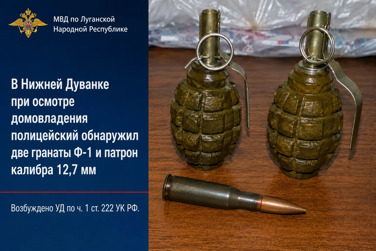 💣 51-летний житель Сватовского округа хранил по месту жительства боеприпасы