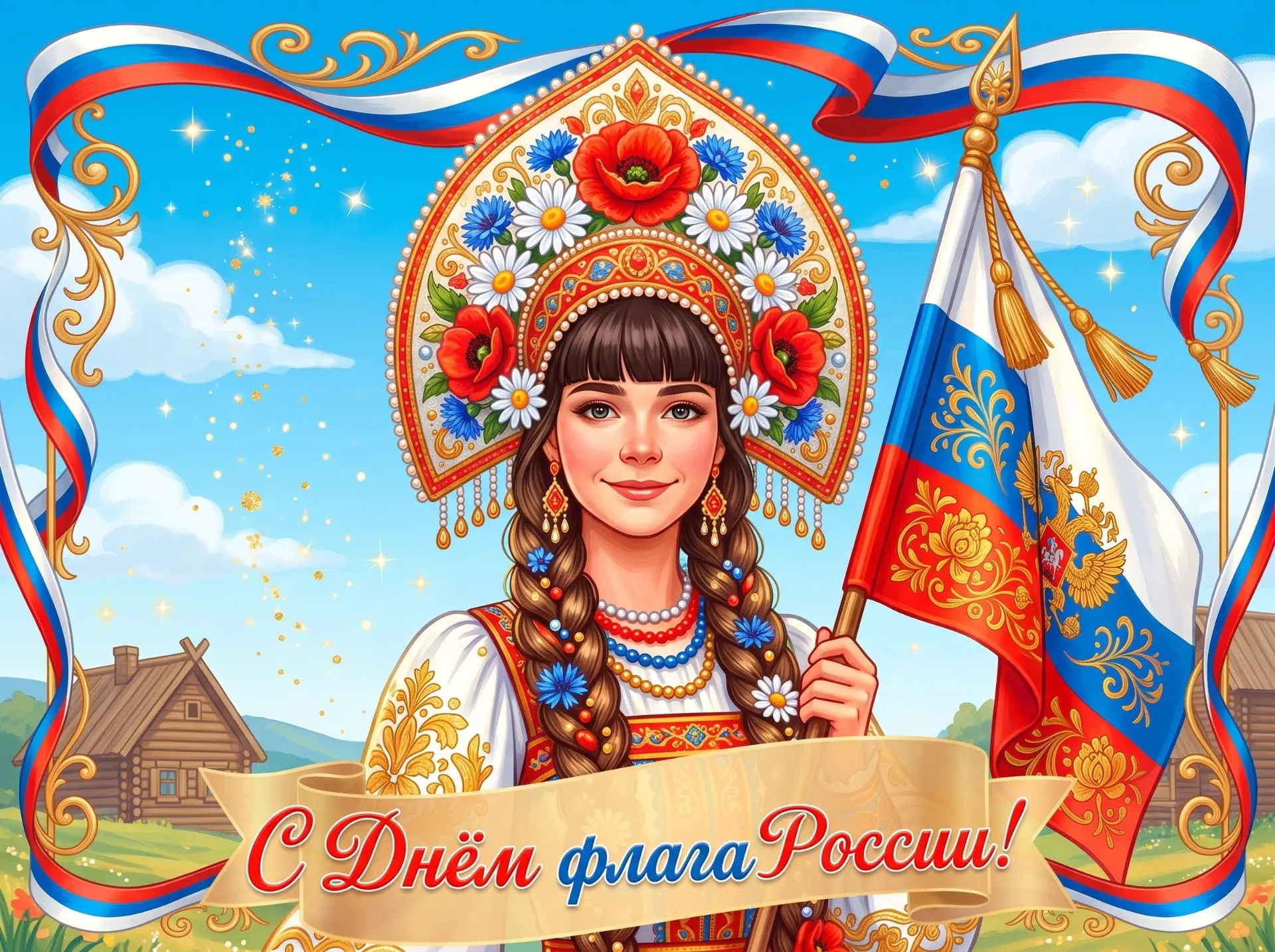 Пусть белый цвет дарит нам чистоту помыслов, синий — веру в будущее, а красный — силу д...