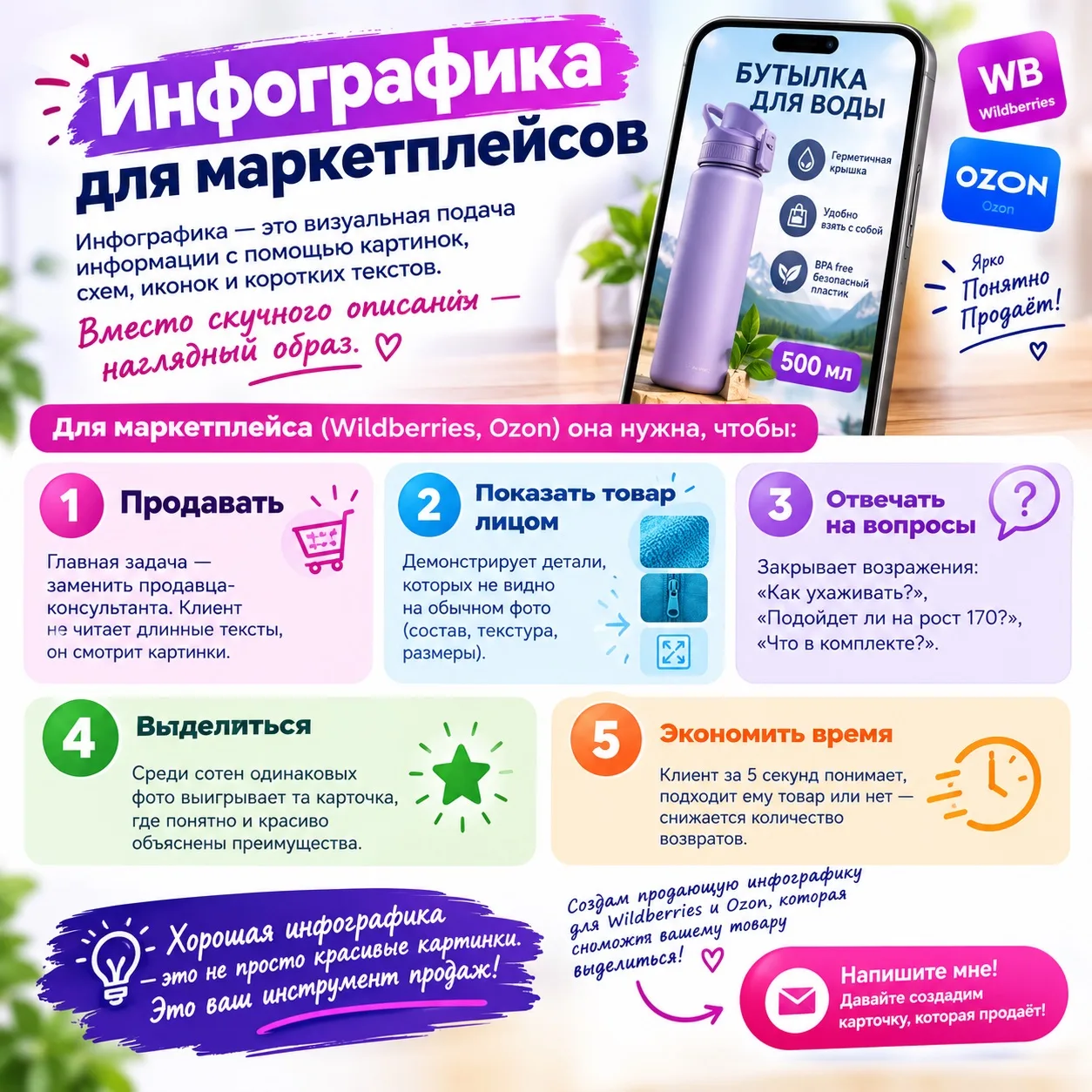 Инфографика — это визуальная подача информации с помощью картинок, схем, иконок и корот...