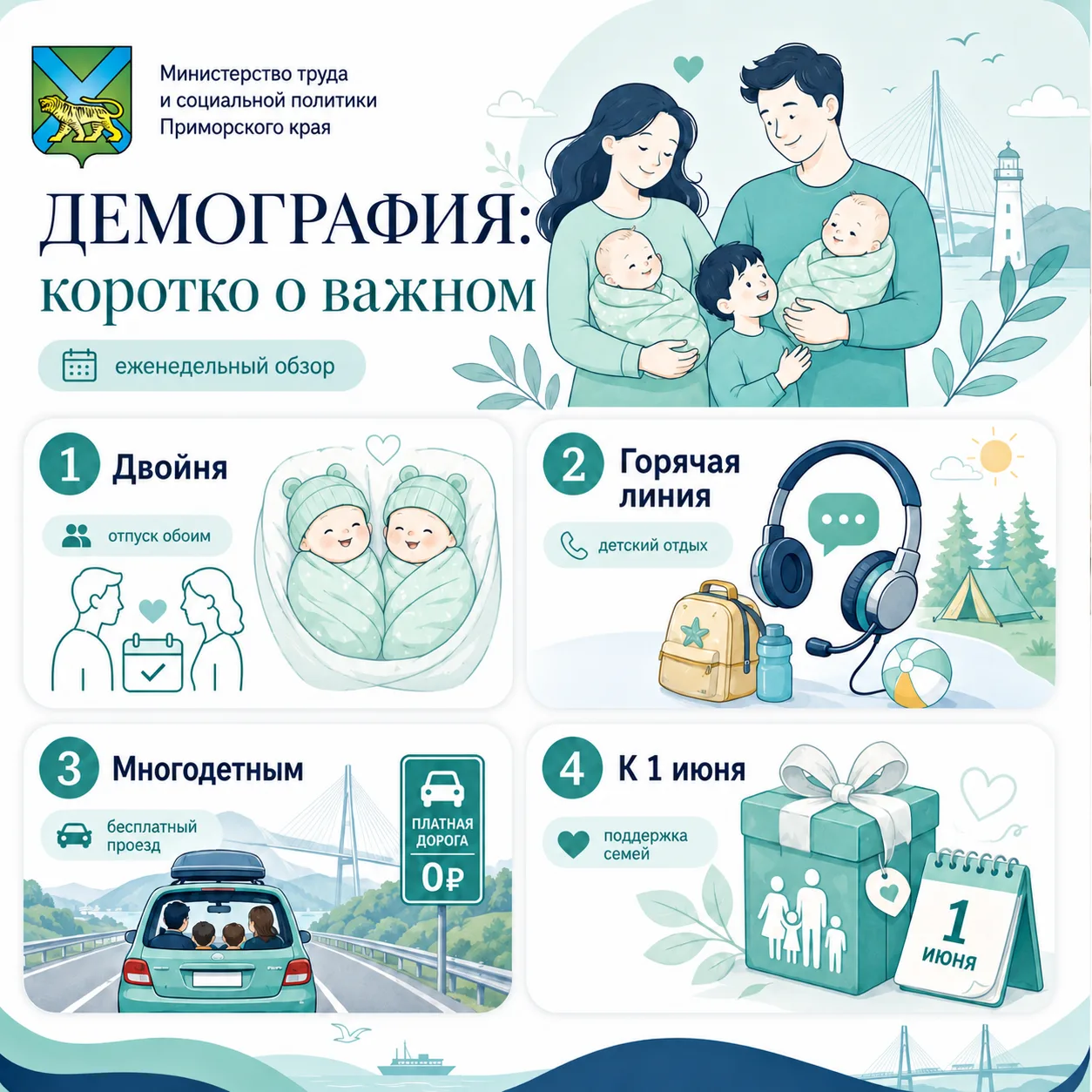 📊 Демография: коротко о важном  Продолжаем делиться актуальными федеральными новостями в сфере подде