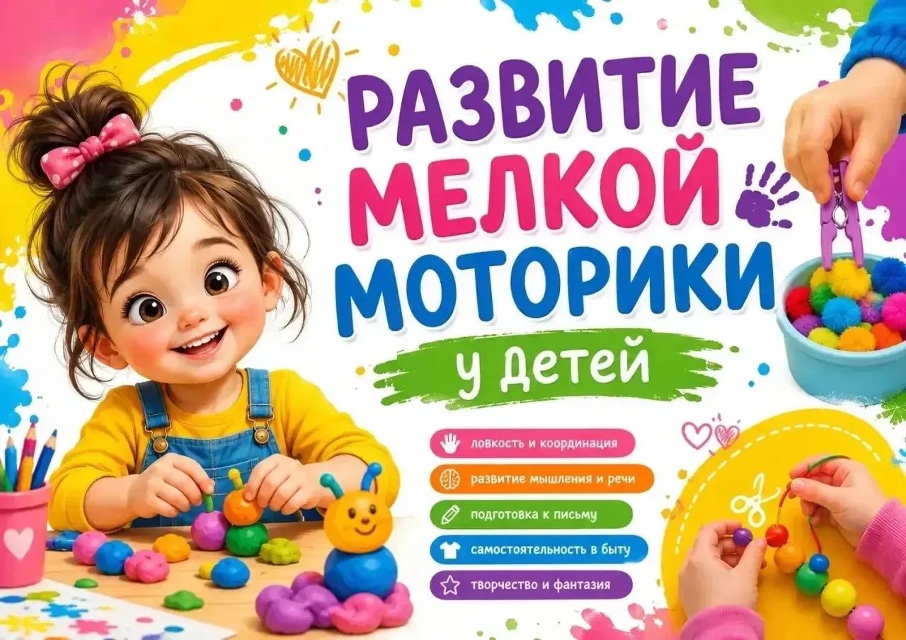 РАЗВИТИЕ МЕЛКОЙ МОТОРИКИ У ДЕТЕЙ

Сегодня хочется поговорить о развитии мелкой моторики у детей дошк