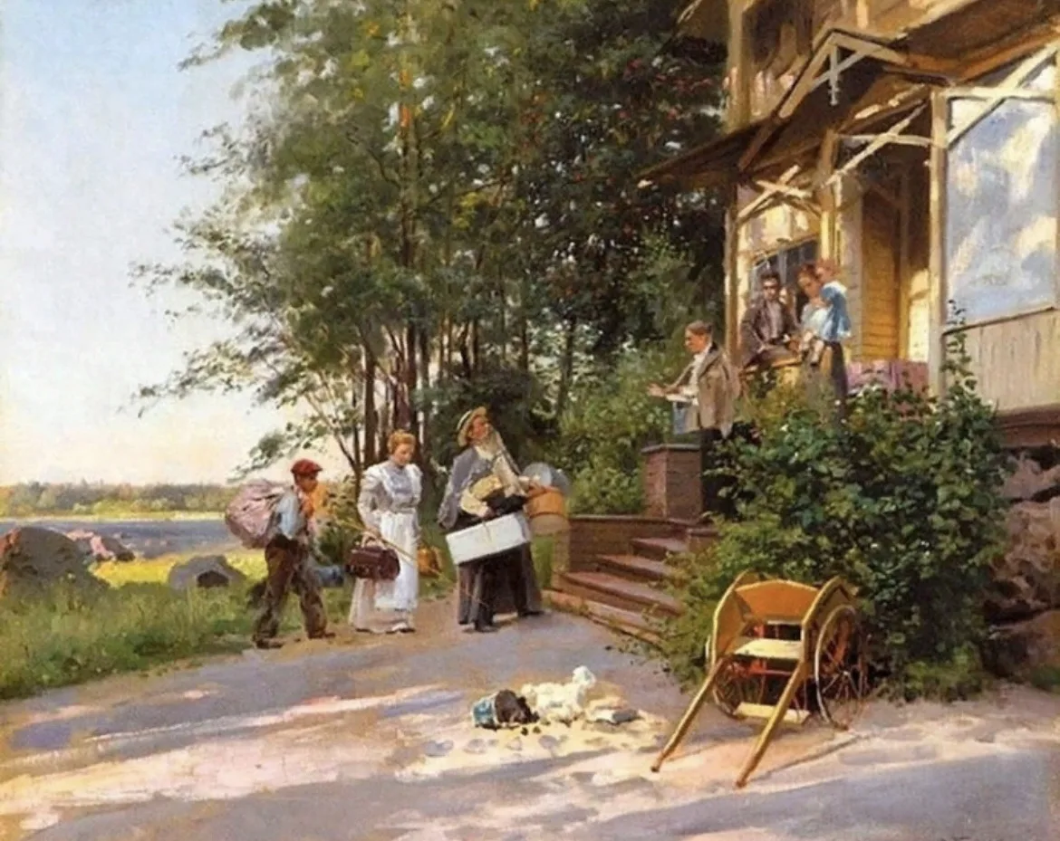 В.Маковский «Приезд на дачу» 1899г