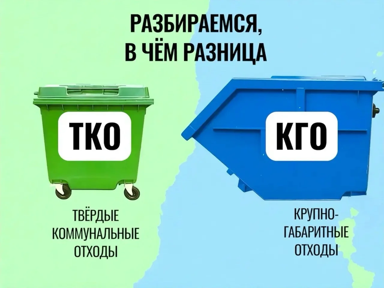 ❓Что относится к ТКО, а что нельзя выбрасывать в контейнеры и бункеры