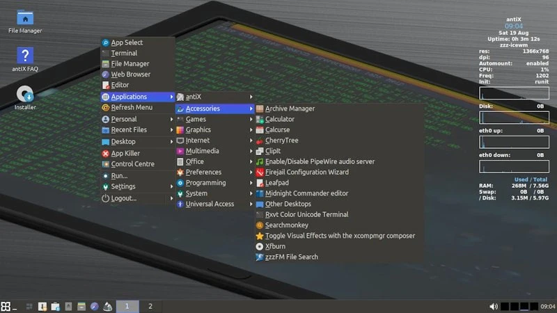 Вышел antiX 26.1