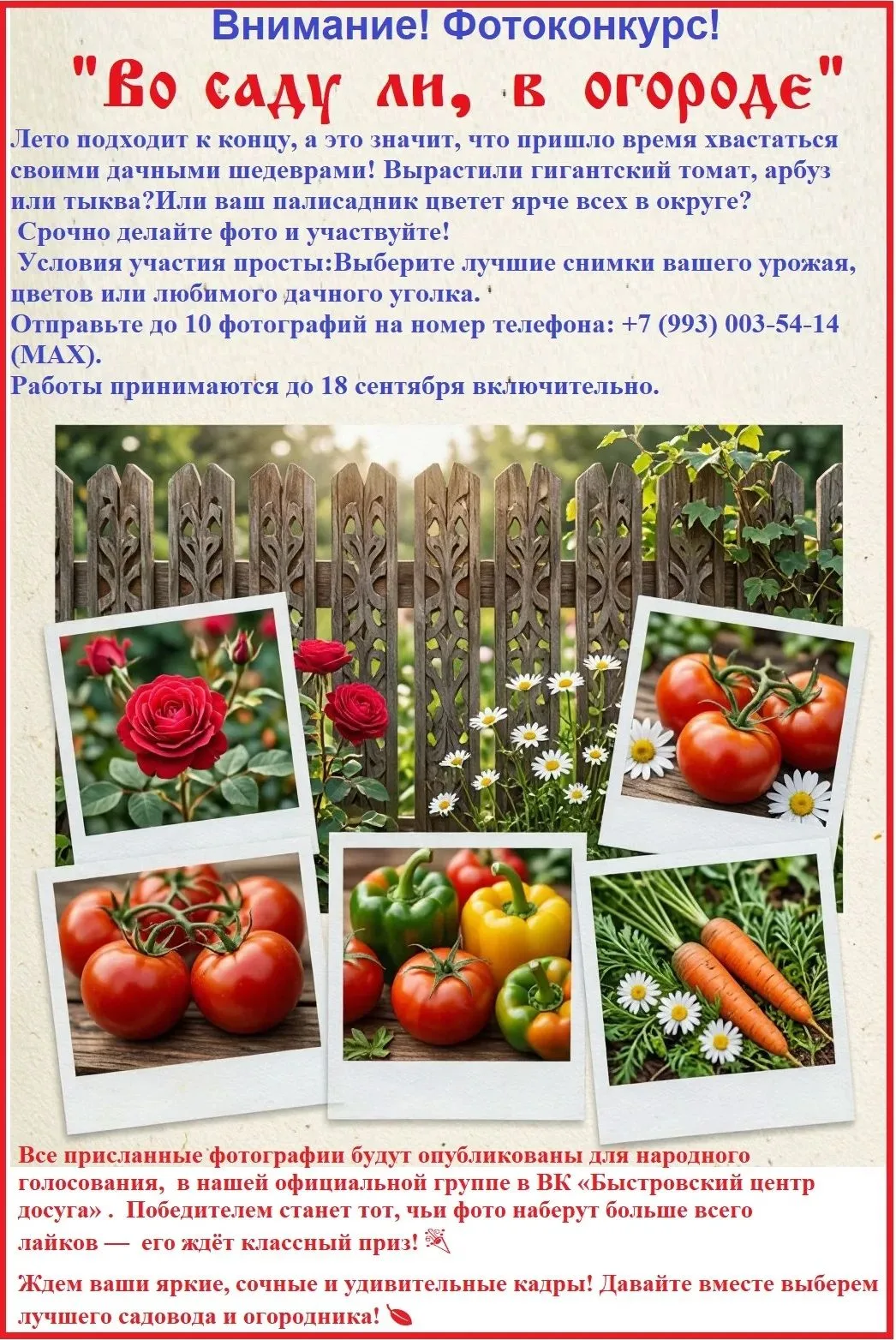 Внимание ФОТОКОНКУРС! 😎📸🌷🌹🌼🌞🪻🍓🍆🍅🥒🌶🥕🌽👆
