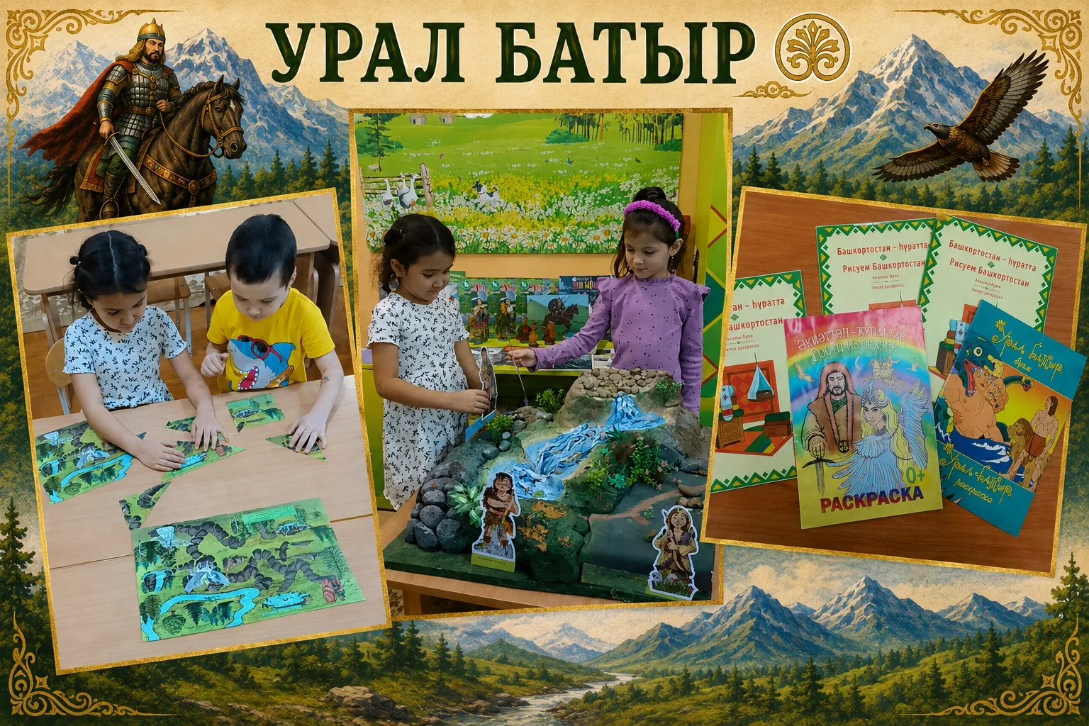 В рамках проведения декады, посвящённой башкирскому народному эпосу «Урал батыр», дети познакомились