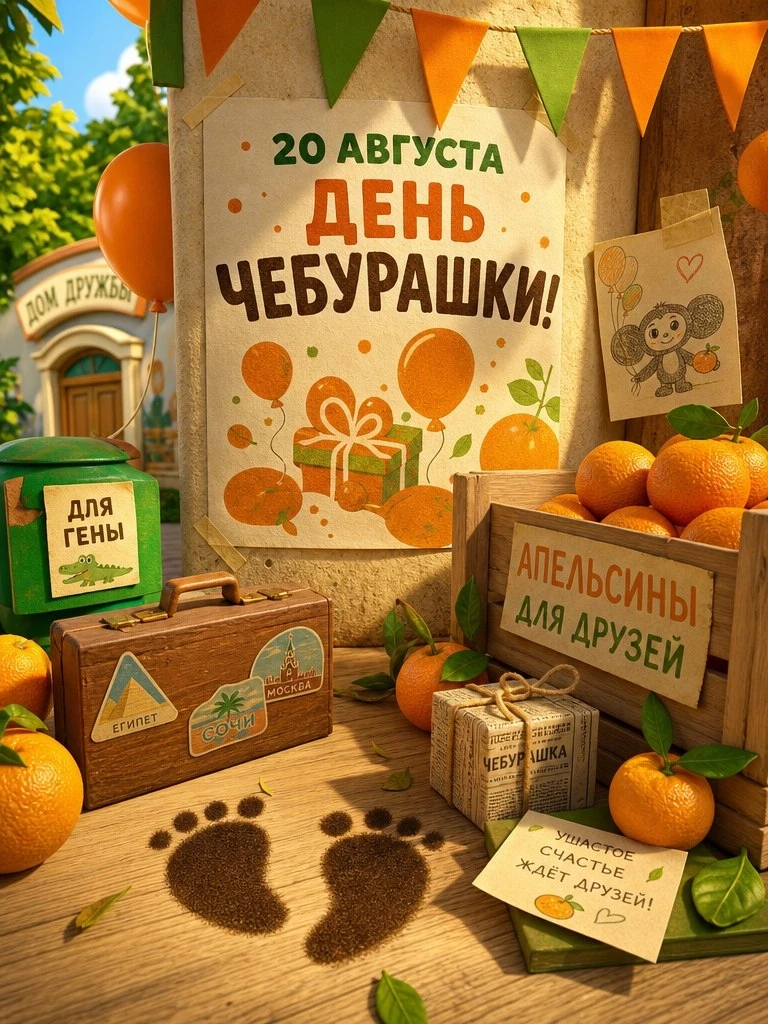 20 августа свой день рождения празднует Чебурашка, неизвестный науке зверь, но самый лю...