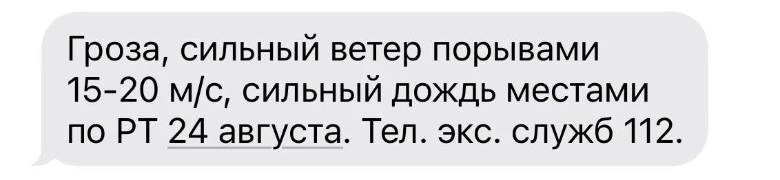 На Татарстан надвигаются грозы, ливни и шквалистый ветер до 20 м/с.