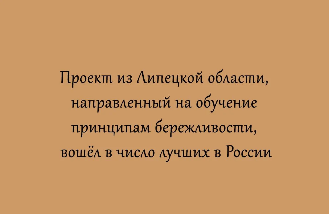 Липецкий проект обучения бережливости признали одним из лучших в стране