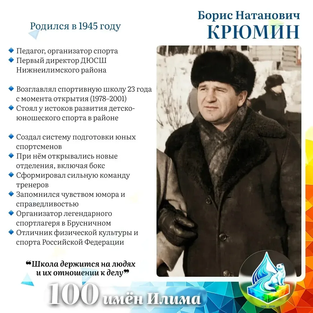 Борис Натанович Крюмин  ⭐️ Первый директор детско-юношеской спортивной школы, прослуживший на этом п