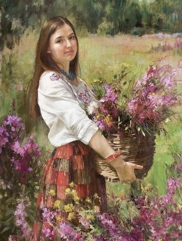 Женщина счастья корзину держала,
И по цветку из неё раздавала.
С каждой минутой была всё щедрее,
Све