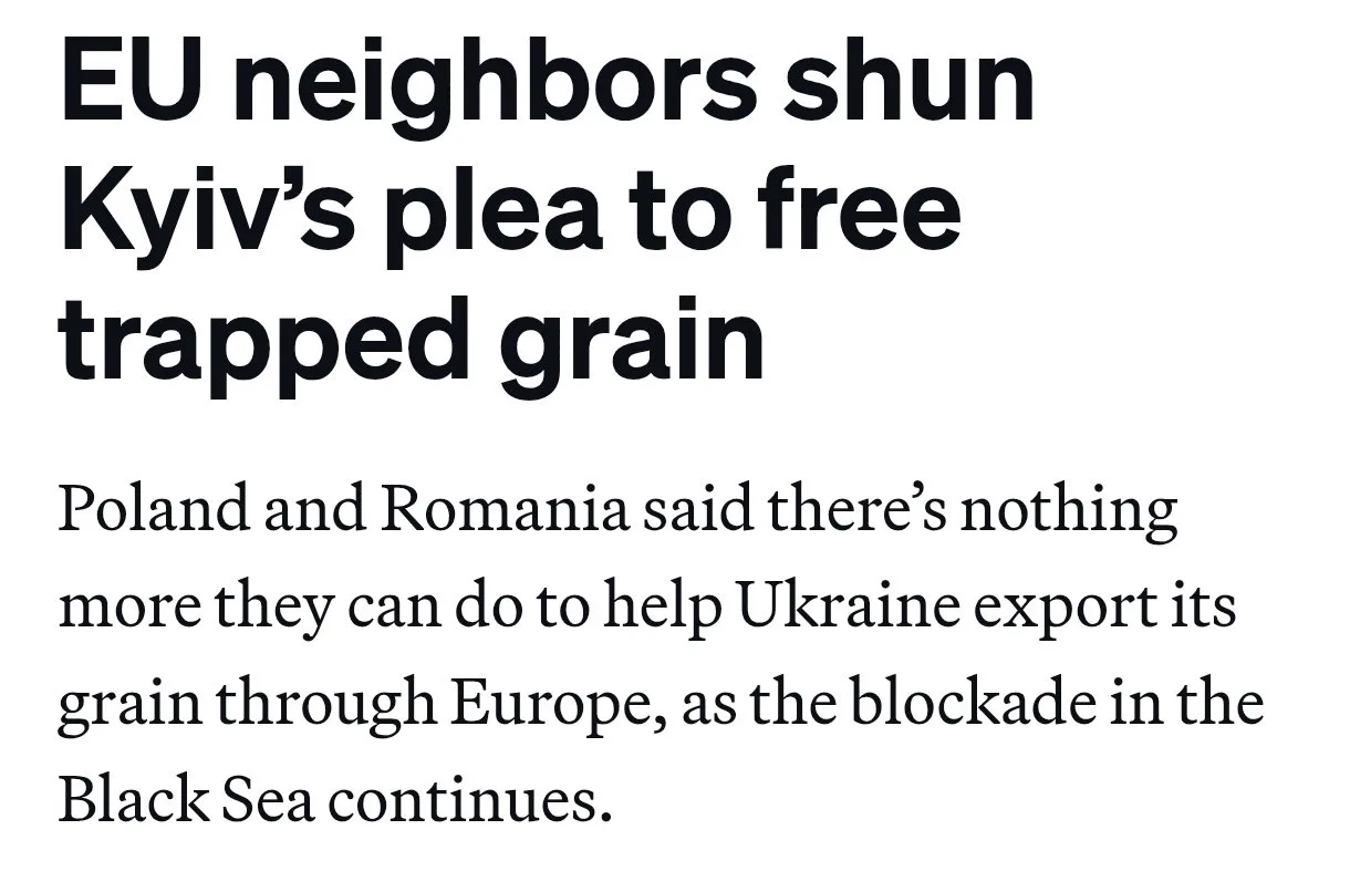 Польша и Румыния отказались расширять транзит украинского зерна через свою территорию н...