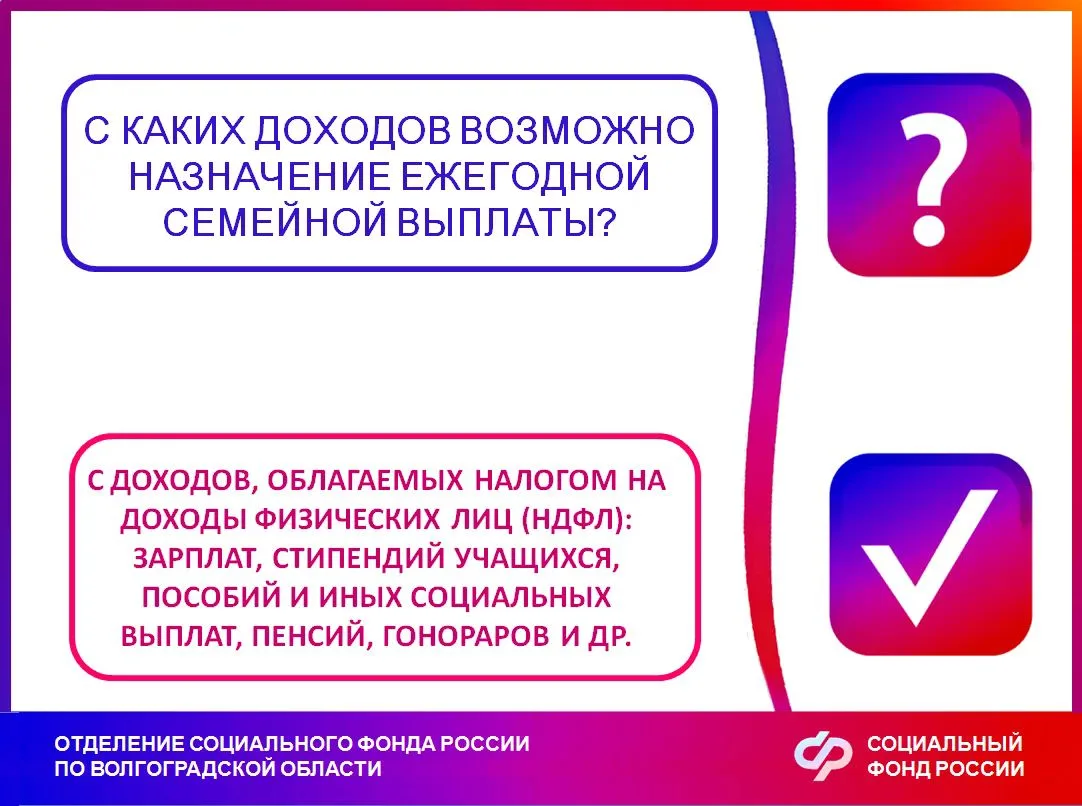Для назначения выплаты в 2026 году учитываются доходы за 2025 год, с которых был уплаче...