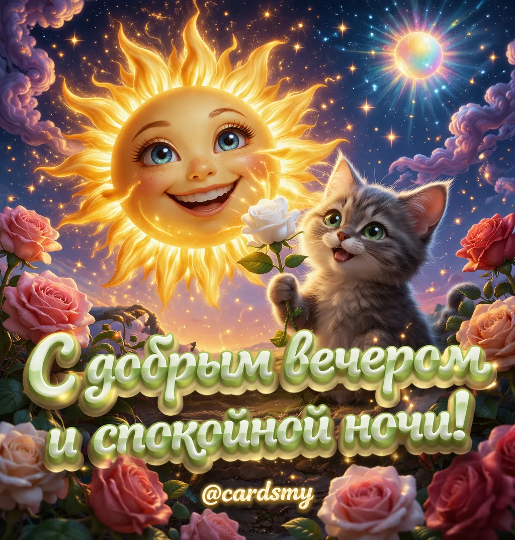 С добрым вечером и спокойной ночи!💖
@cardsmy