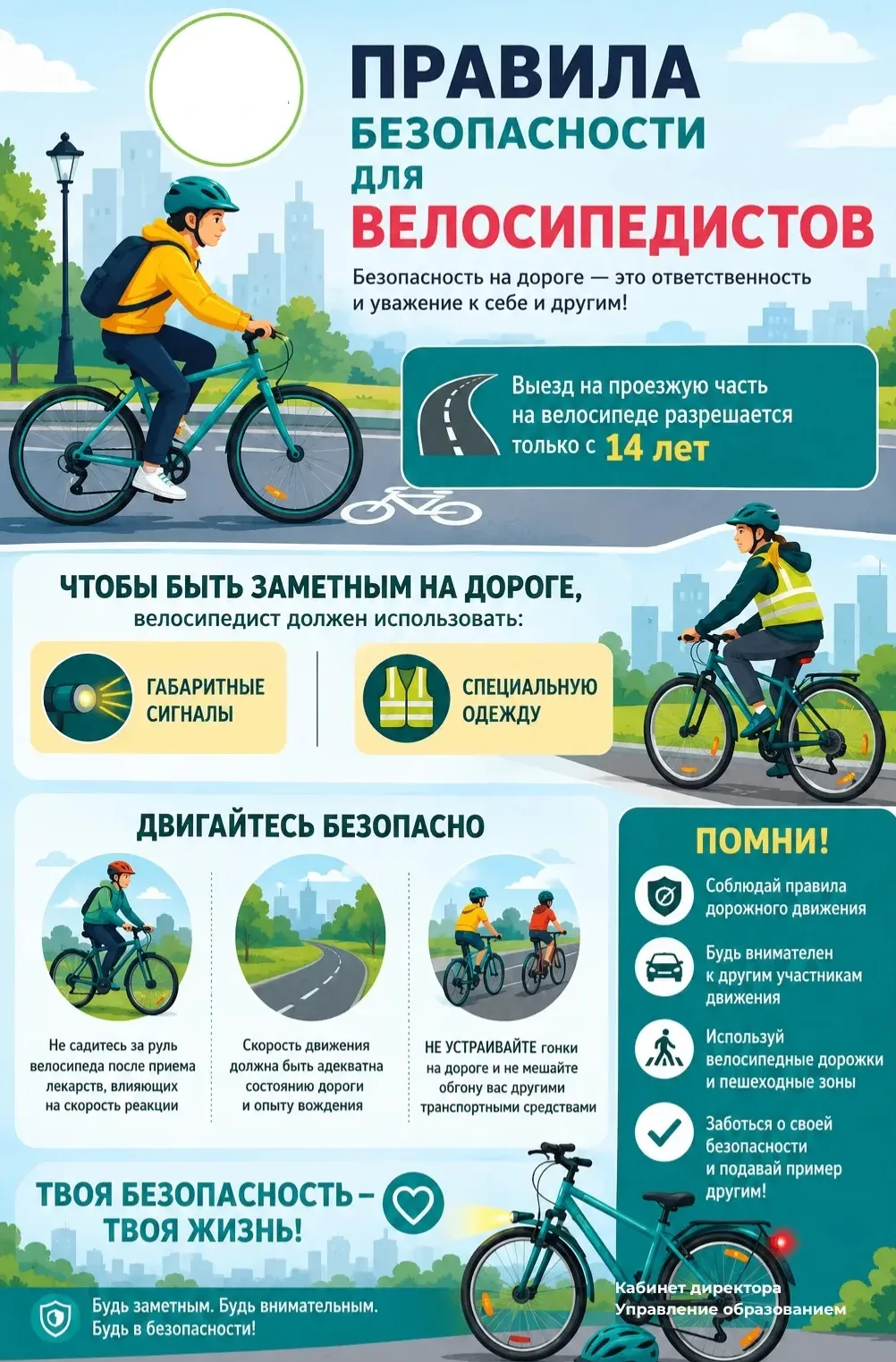🚴‍♂️ ВАЖНО! ПРАВИЛА БЕЗОПАСНОСТИ ДЛЯ ВЕЛОСИПЕДИСТОВ