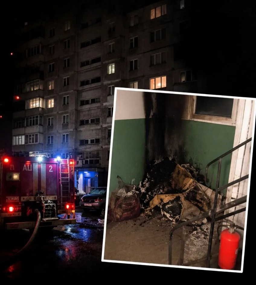 😱Ночной переполох: бдительность жильцов спасла подъезд от пожара 🏠🔥

Вчера ночью, около часа, в м