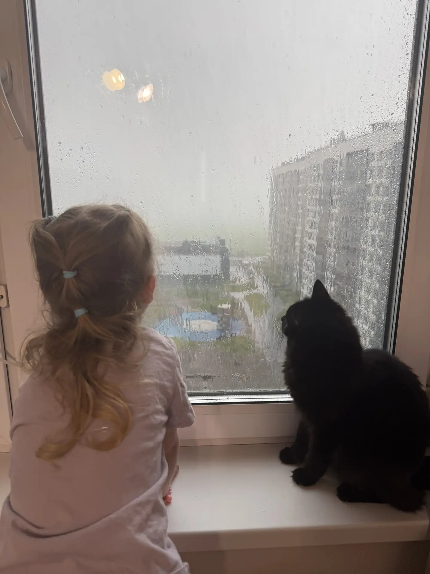 Сегодня развлекались прогулкой, походом в кафе и грозой

Старшая дочь обожает грозу) А у нас как раз
