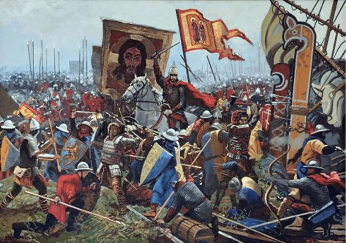 📜 15 июля 1240 года — день Невской битвы! 🗡️

🛡️В этот день у впадения реки Ижоры в Неву новгород