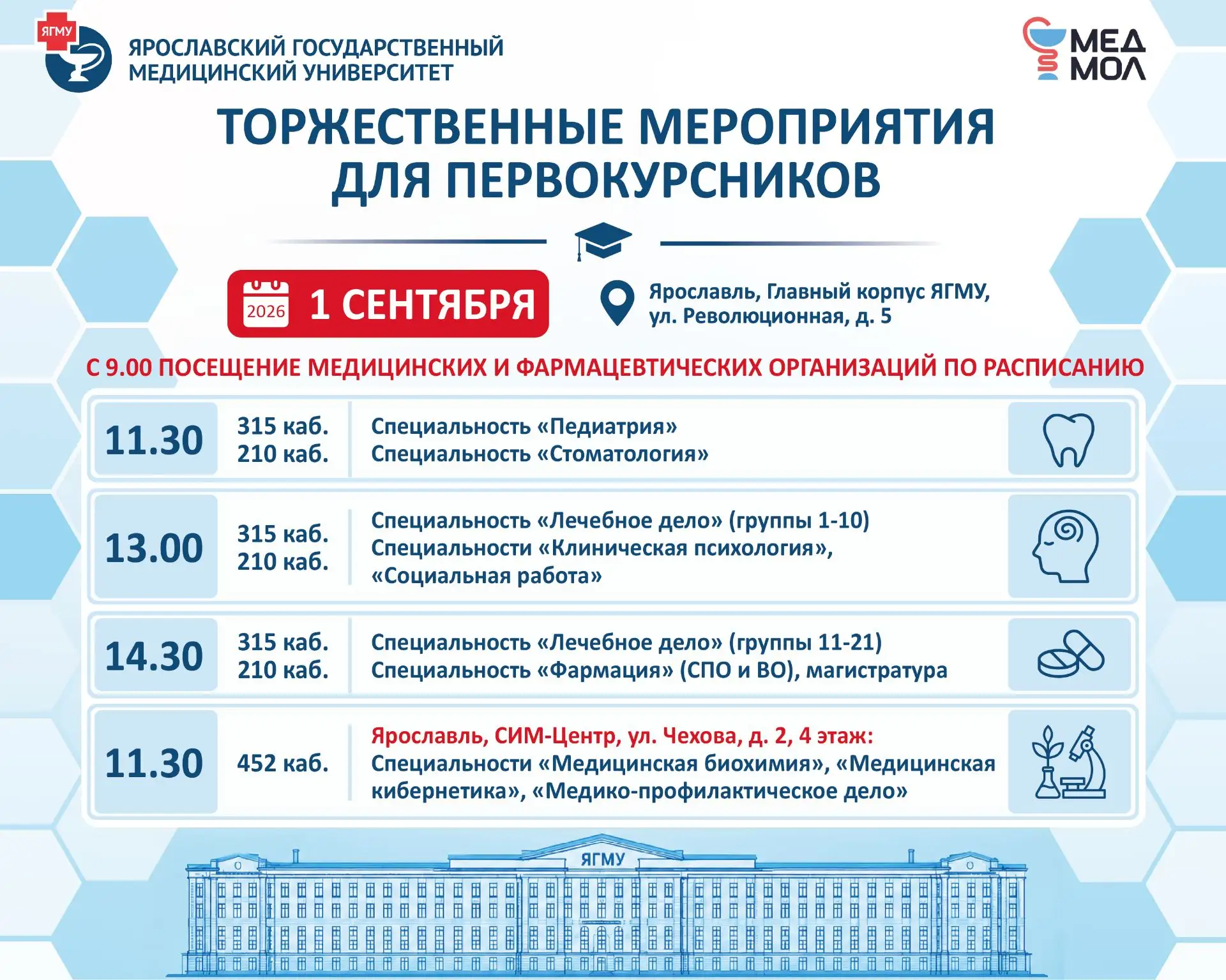 1 СЕНТЯБРЯ – ПЕРВЫЙ ДЕНЬ В МЕДИЦИНЕ. ПОСВЯЩЕНИЕ В ПРОФЕССИЮ