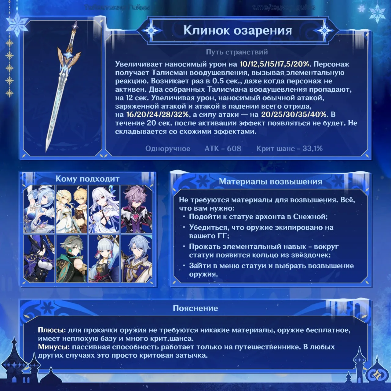 ❄️ Кому подойдёт «Клинок озарения»