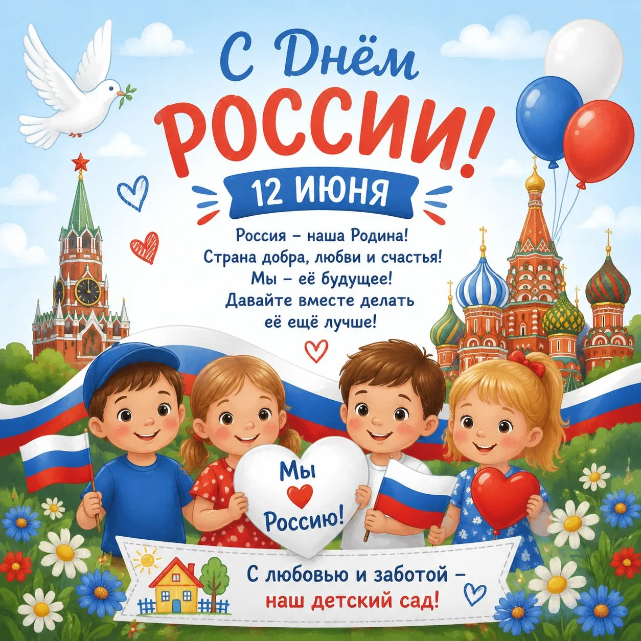 🇷🇺 С днём рождения, страна!
Белый, синий, красный цвет — символ мира и побед.

🇷🇺12 июня — День 