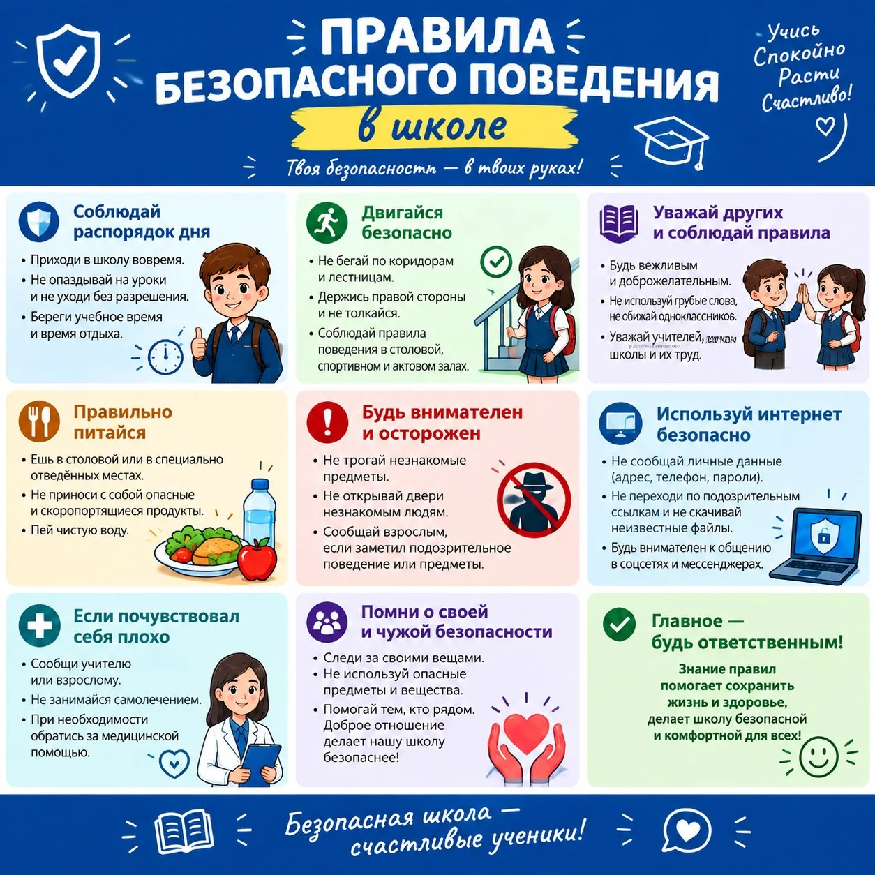 🛡 Школа — территория безопасности: правила, которые важно знать каждому!