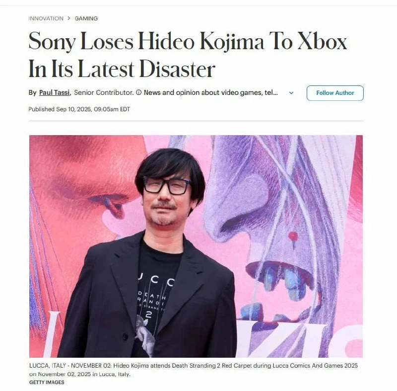 🚫 Sony лишила Кодзиму движка Decima