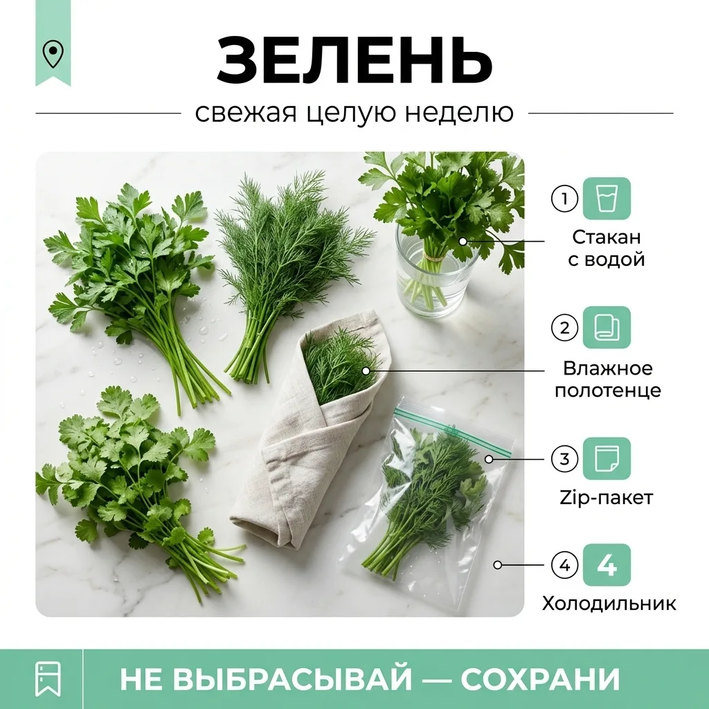 🌿 Купил пучок петрушки — а через два дня ослизлая тряпочка. Знакомо?