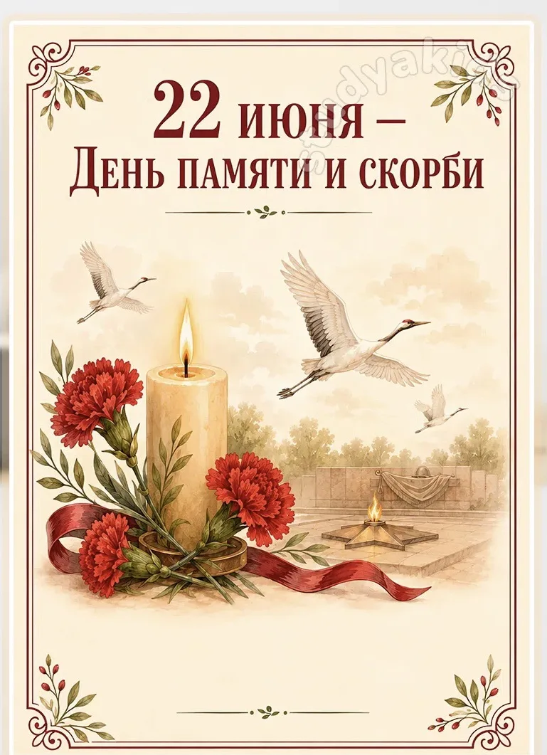 🕊 22 июня — День памяти и скорби 🕊

Сегодня, 22 июня, — особая дата в истории нашей страны. В этот