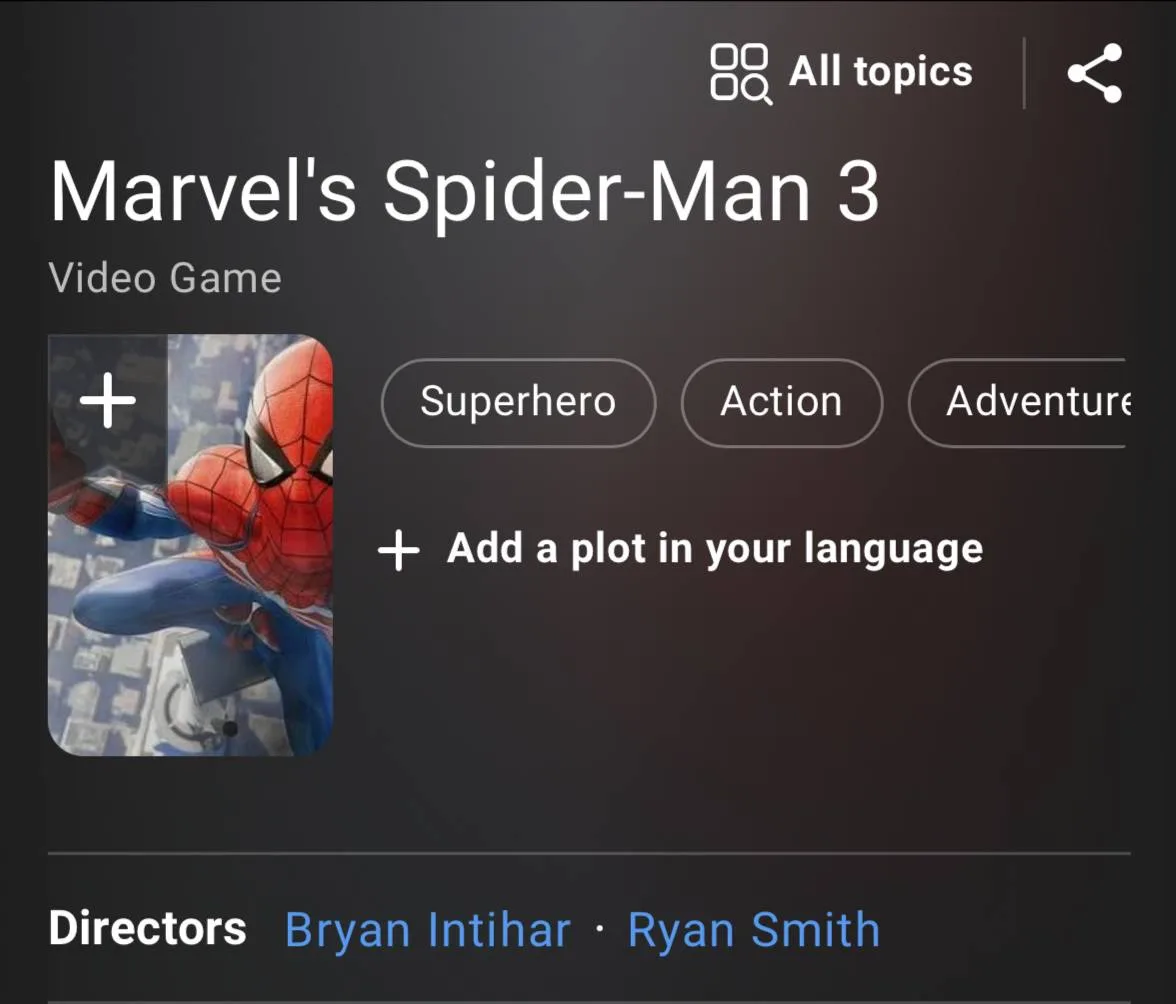 Третья часть игры «Человек-паук» от Insomniac засветилась в сети.

На IMDb появилась страница проект