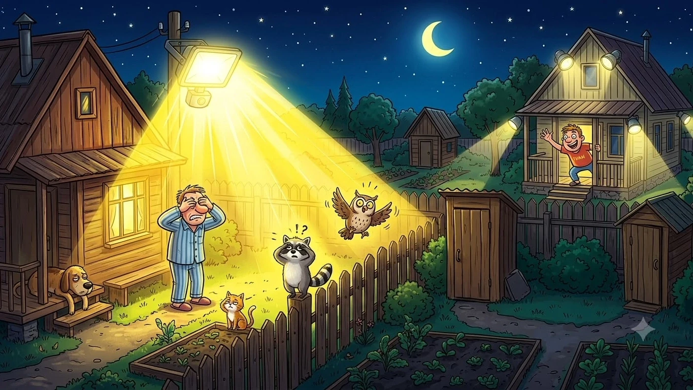 🌙 Звездные войны в СНТ: зачем вам прожектор, бьющий в чужие окна?

Яркое освещение участка — это уд