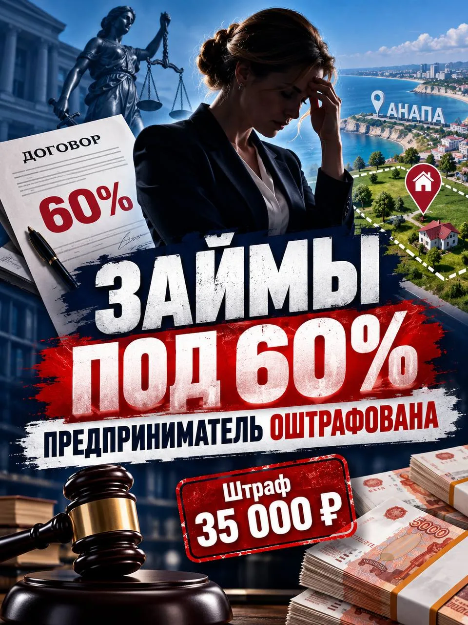 ⚡️ ЗАЙМ ПОД 60% ГОДОВЫХ: В АНАПЕ ПРЕДПРИНИМАТЕЛЯ ОШТРАФОВАЛИ ЗА НЕЗАКОННУЮ ВЫДАЧУ ЗАЙМОВ