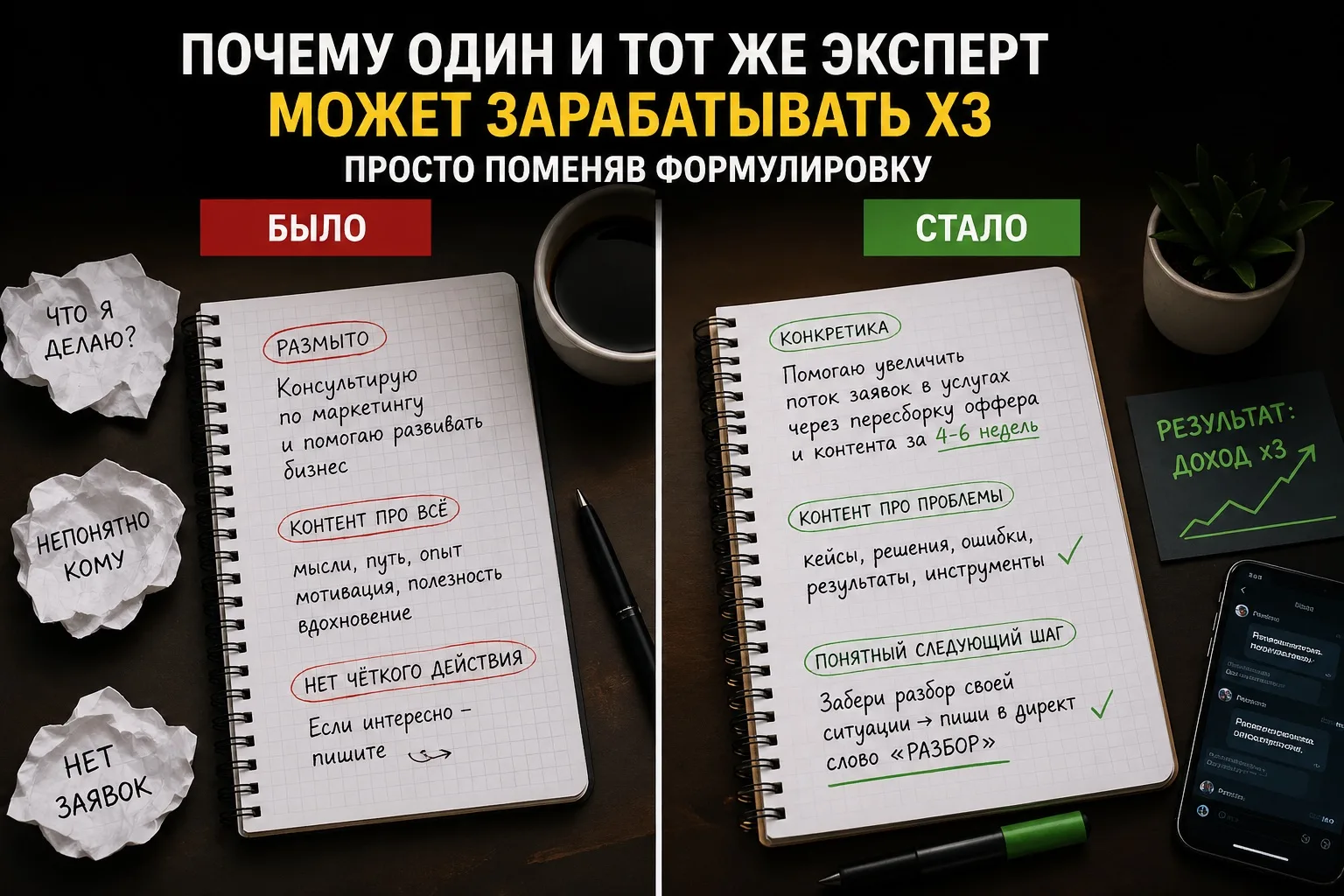 Почему один и тот же эксперт может зарабатывать x3 — просто поменяв формулировку