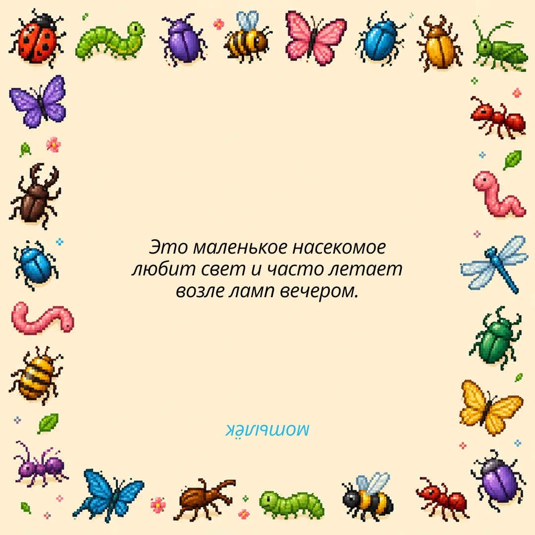 Угадайте насекомое по описанию 🐞

Летом дети часто замечают на прогулке бабочек, жуков и других мал
