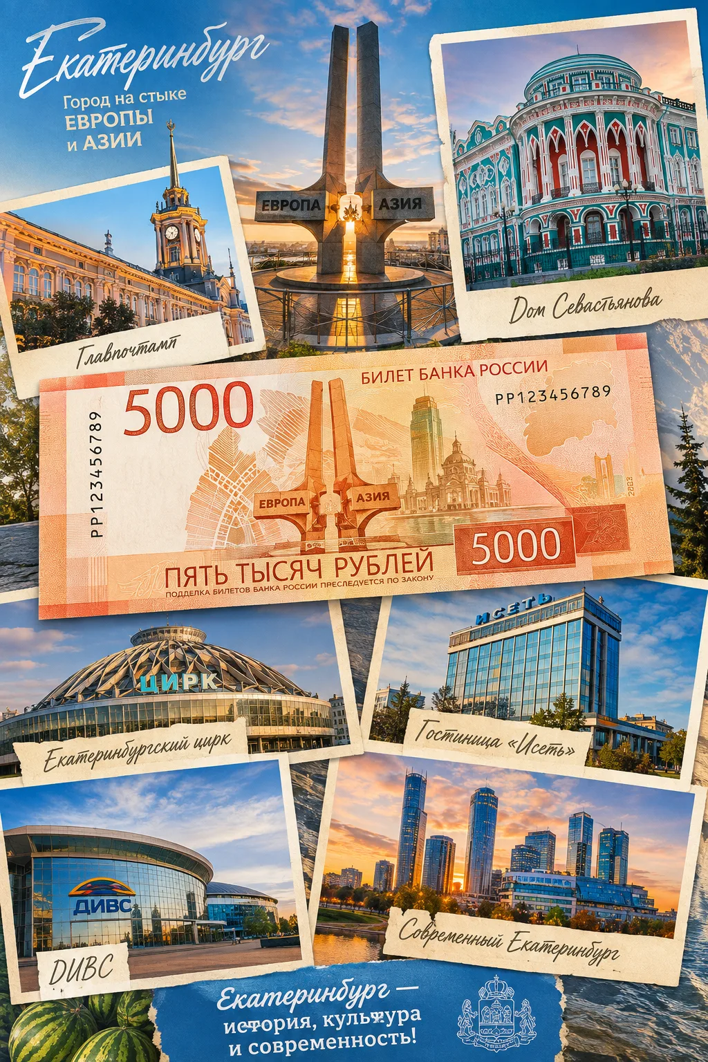 Знаете ли вы, что изображено на новой купюре 5000 рублей?