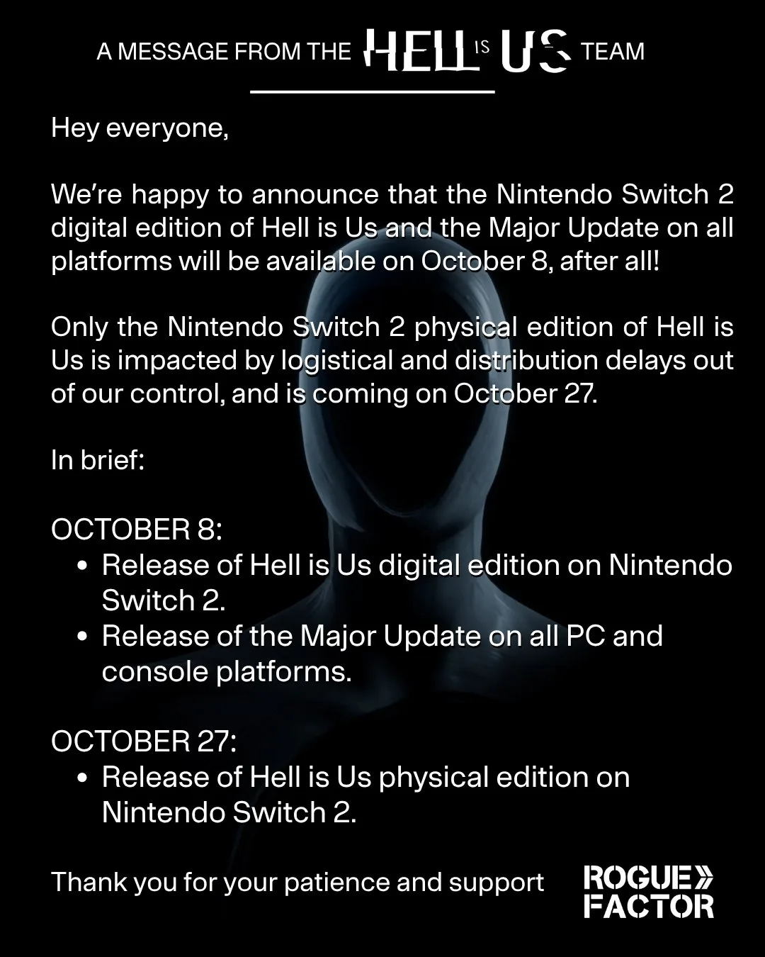 Версию Hell is Us для Switch 2 снова(в третий раз) перенесли.