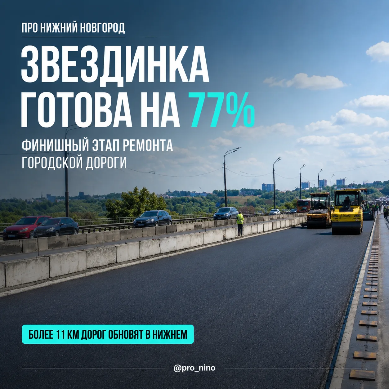 Ремонт Звездинки завершили на 77%

В Нижнем Новгороде заканчивают укладку асфальта, а также замену л