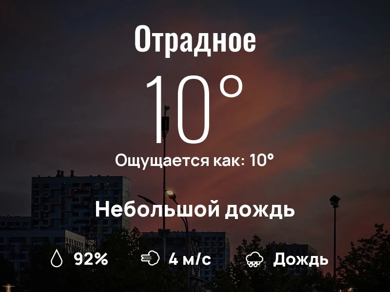 Что с погодой в Отрадном?