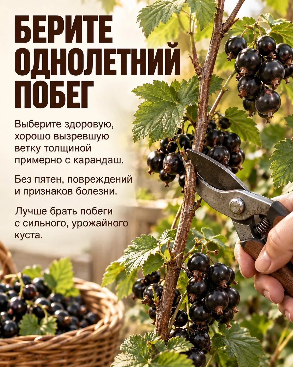 Всего одна ветка смородины — и весной у вас готовый куст! 🌿