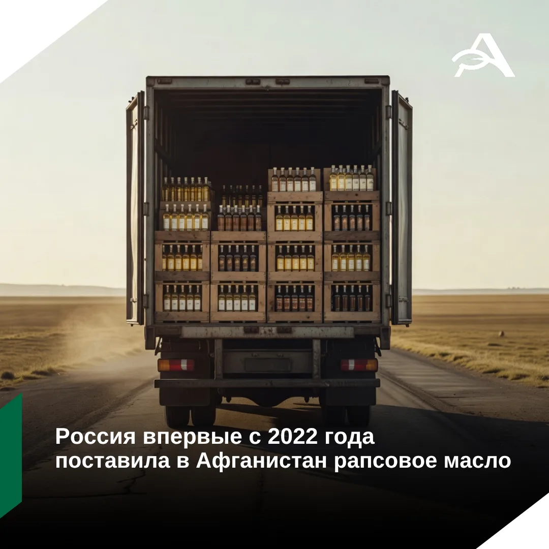 📦 Россия возобновила экспорт рапсового масла в Афганистан, сообщается в материале федерального цент
