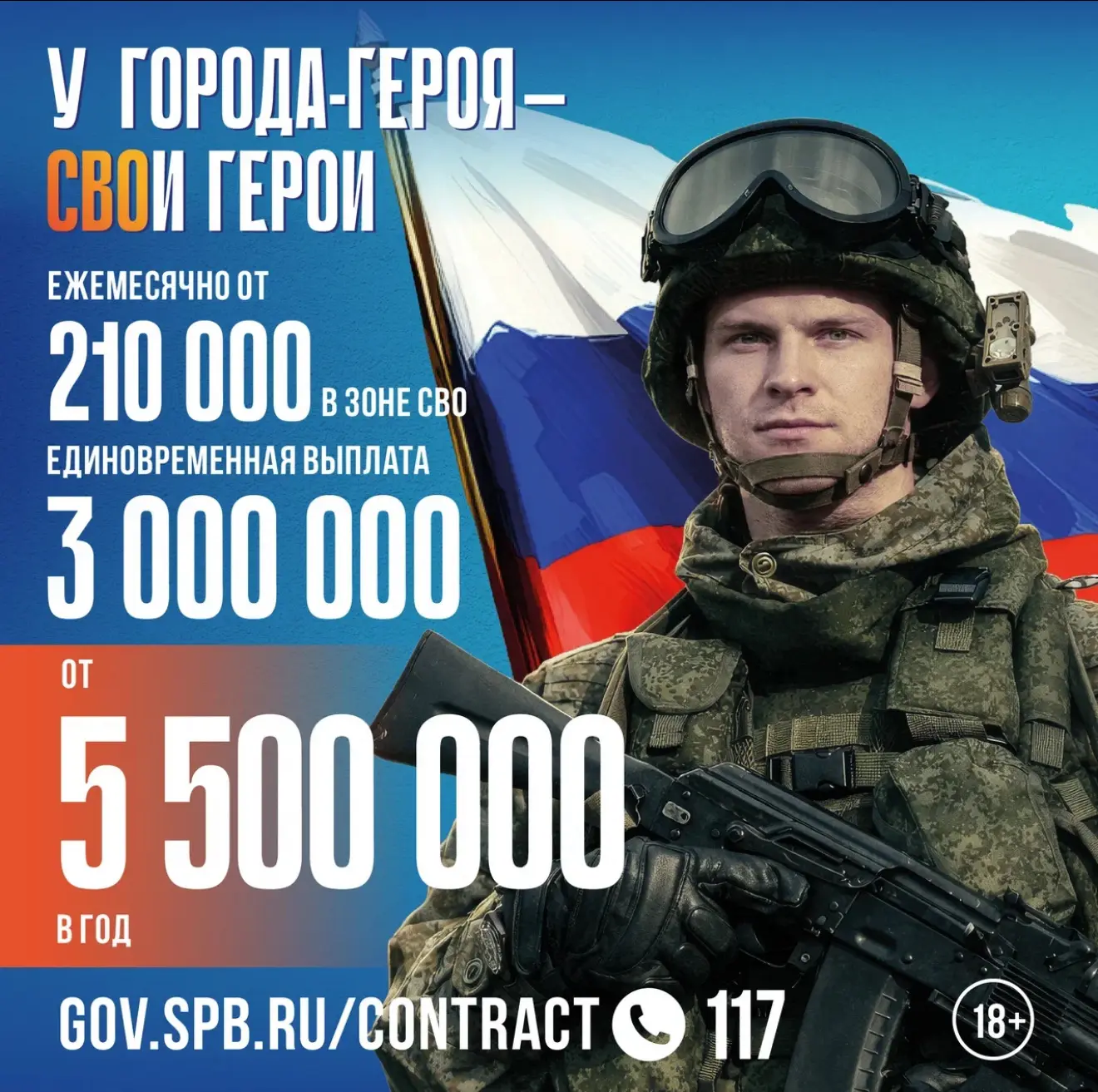 В Петербурге увеличилась единовременная выплата для контрактников при поступлении на во...