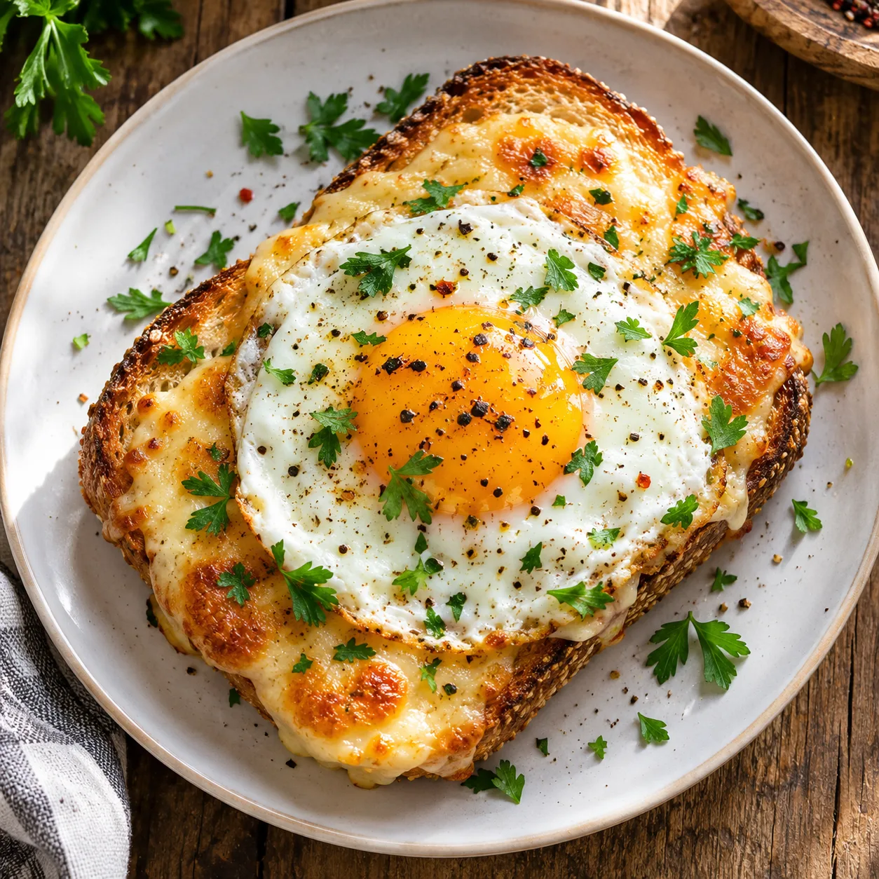 🍳 Гренки с яйцом и сыром — завтрак как в кафе, а цена в 3 раза ниже!