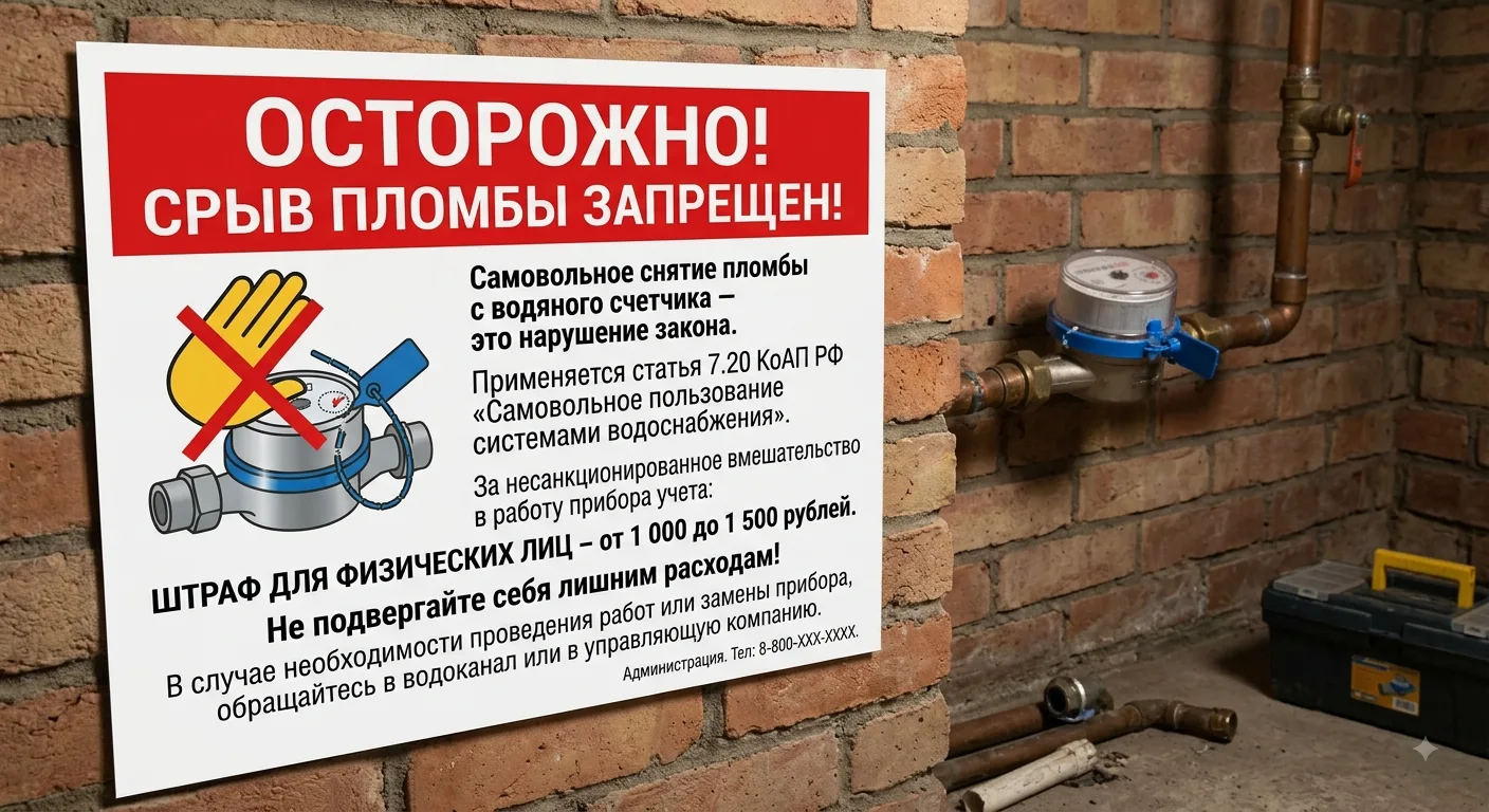 Что будет, если сорвать пломбу на счётчике воды?