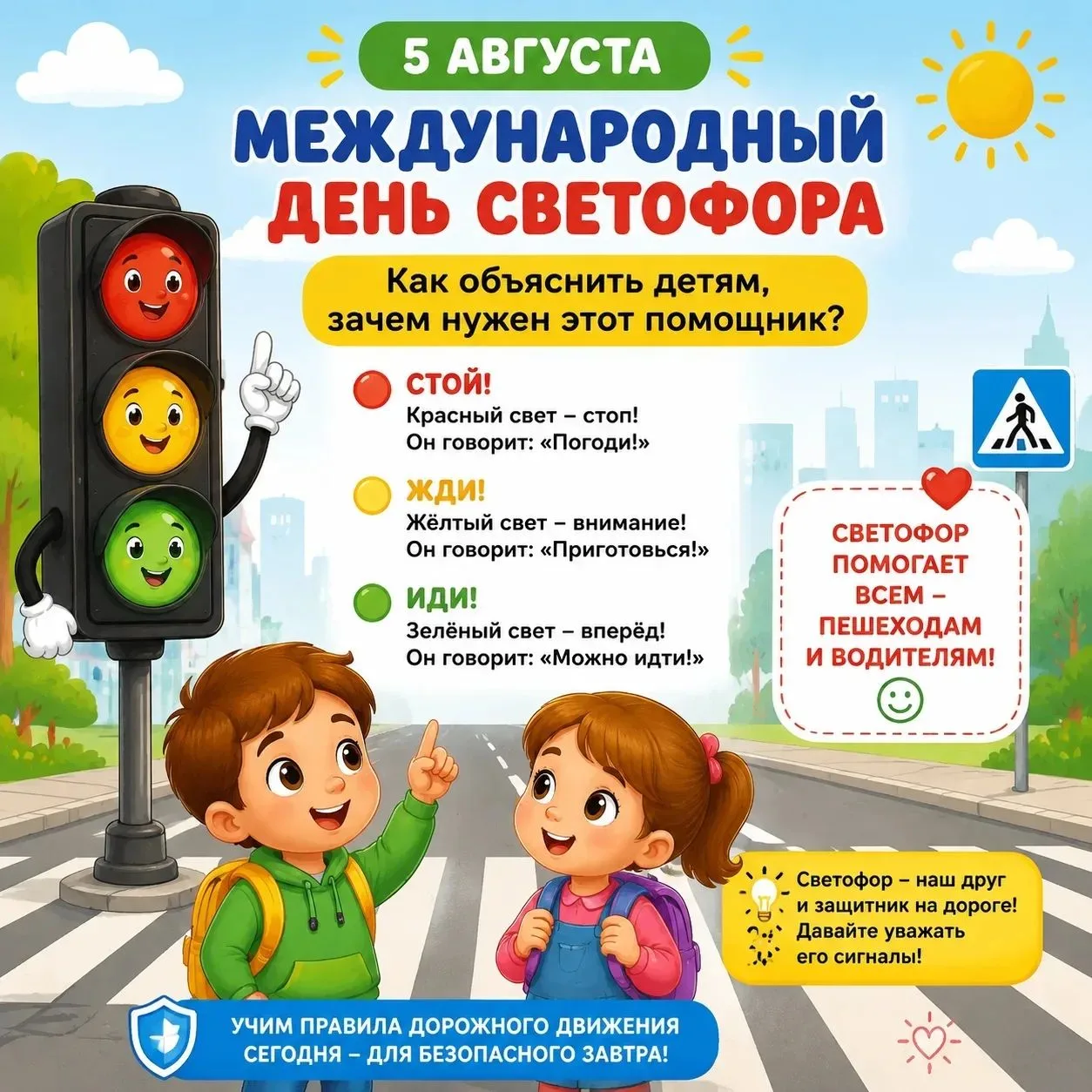 5 августа - Международный день светофора! 🚦